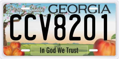 GA license plate CCV8201