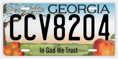GA license plate CCV8204