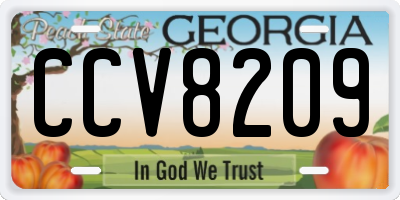 GA license plate CCV8209