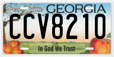 GA license plate CCV8210