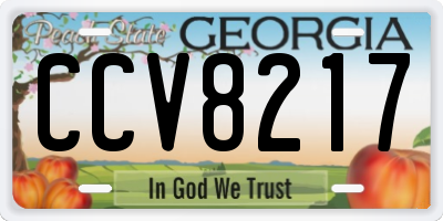 GA license plate CCV8217