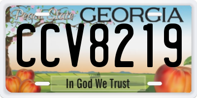 GA license plate CCV8219