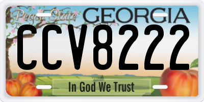 GA license plate CCV8222