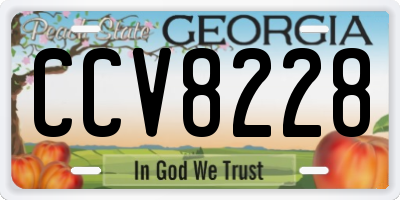 GA license plate CCV8228
