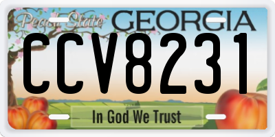 GA license plate CCV8231