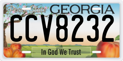 GA license plate CCV8232