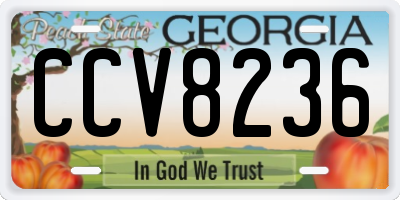 GA license plate CCV8236