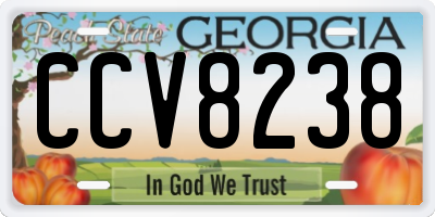 GA license plate CCV8238