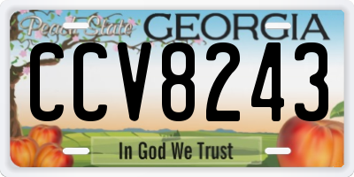 GA license plate CCV8243