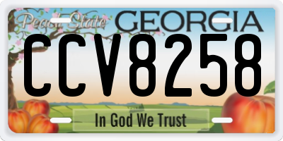 GA license plate CCV8258