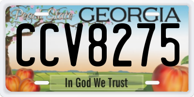 GA license plate CCV8275