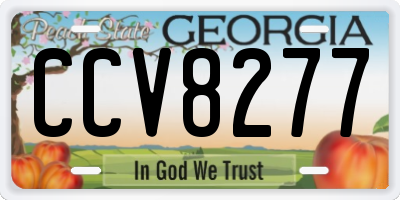 GA license plate CCV8277