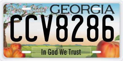 GA license plate CCV8286