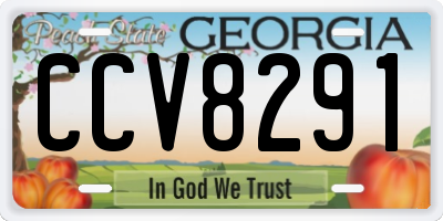 GA license plate CCV8291