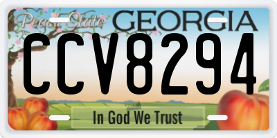 GA license plate CCV8294