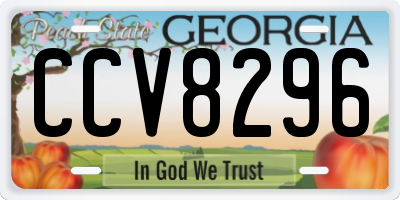 GA license plate CCV8296
