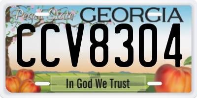 GA license plate CCV8304