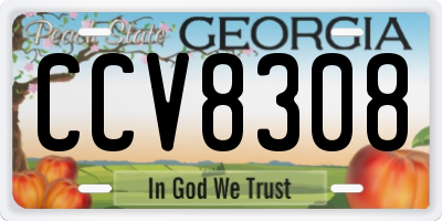 GA license plate CCV8308