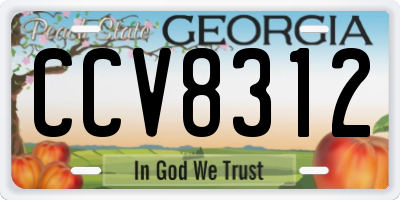 GA license plate CCV8312