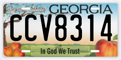 GA license plate CCV8314