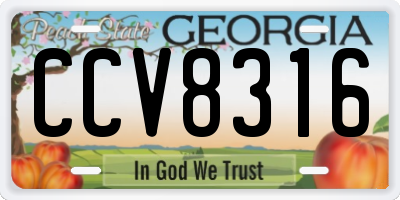 GA license plate CCV8316