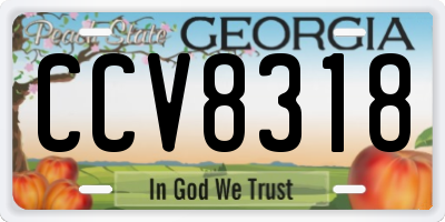GA license plate CCV8318