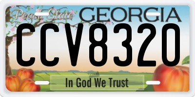 GA license plate CCV8320