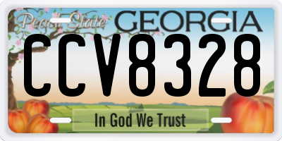 GA license plate CCV8328