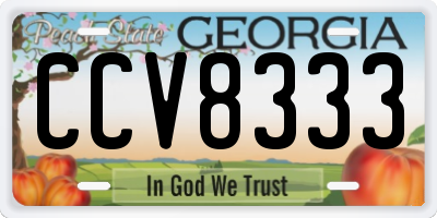 GA license plate CCV8333