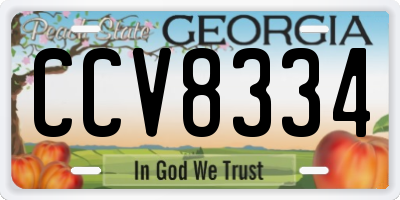 GA license plate CCV8334