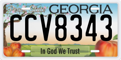GA license plate CCV8343