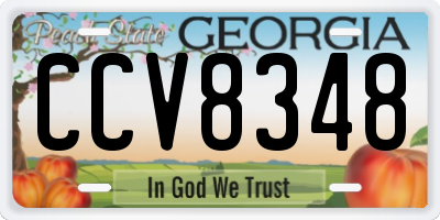 GA license plate CCV8348
