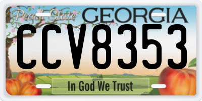 GA license plate CCV8353