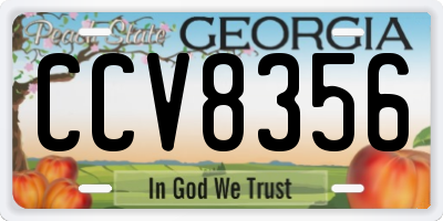GA license plate CCV8356
