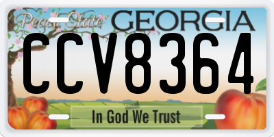 GA license plate CCV8364
