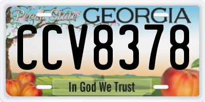 GA license plate CCV8378