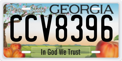GA license plate CCV8396