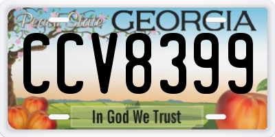 GA license plate CCV8399