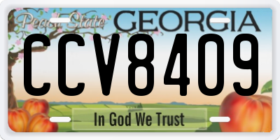 GA license plate CCV8409