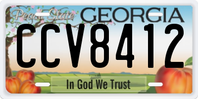 GA license plate CCV8412