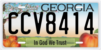 GA license plate CCV8414
