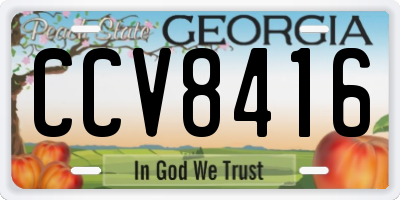 GA license plate CCV8416
