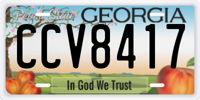 GA license plate CCV8417