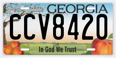 GA license plate CCV8420