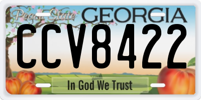 GA license plate CCV8422