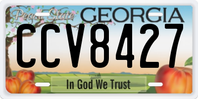 GA license plate CCV8427