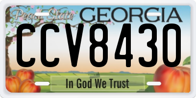 GA license plate CCV8430