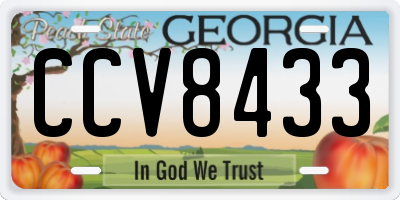 GA license plate CCV8433