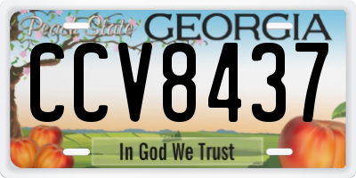 GA license plate CCV8437