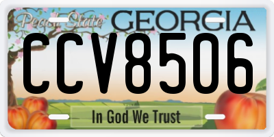 GA license plate CCV8506